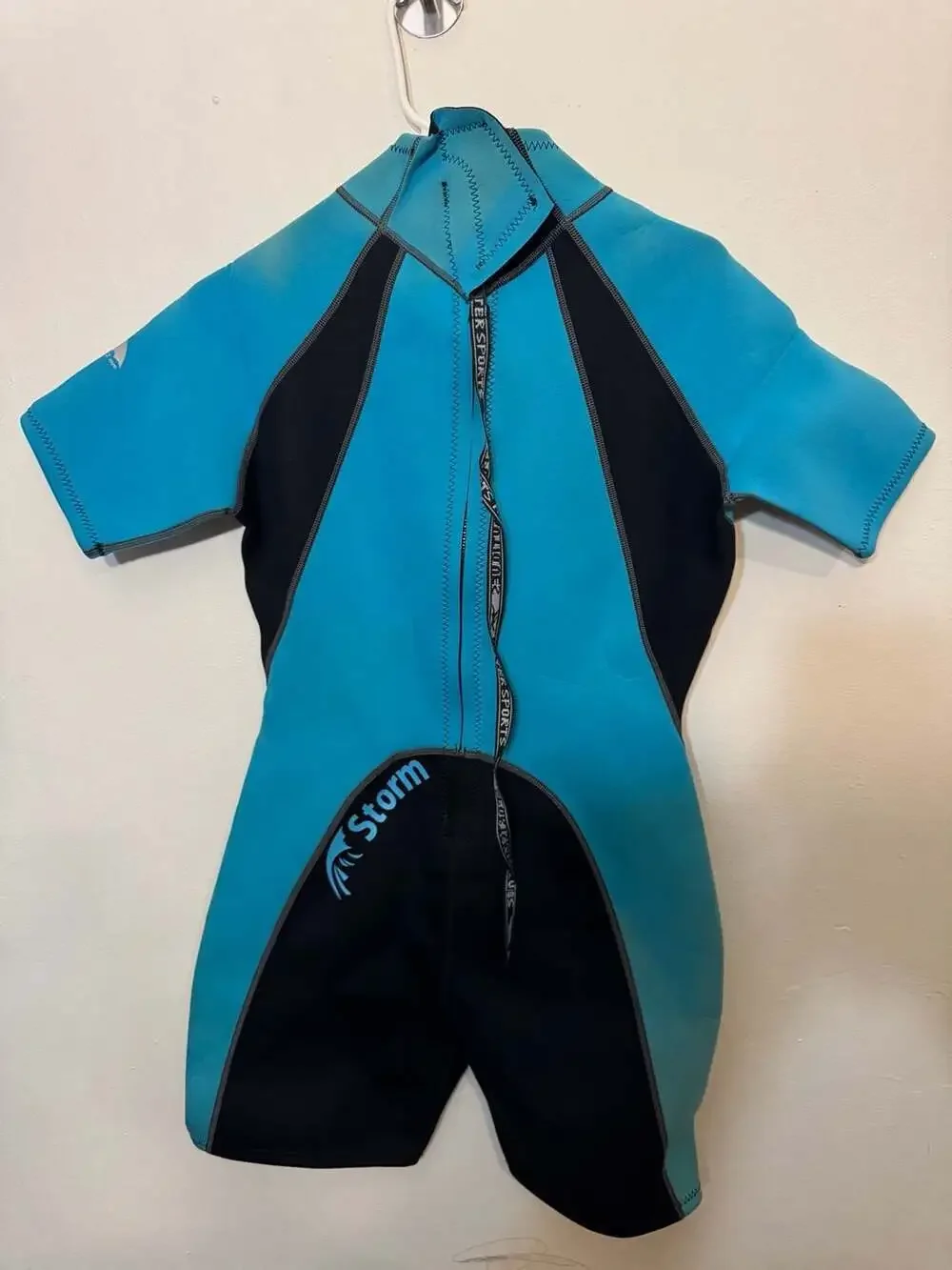 Storm Youth Shorty Wetsuit Spring Suit Size XL/14 Blue Black